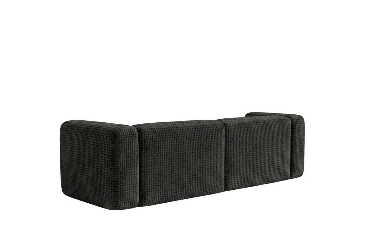 ECKSOFA L-Form mini, Chenille-Stoff Cremona, Anthrazit, Links, GRETA - Anthrazit, Holz (226/179cm) - Kaiser Möbel