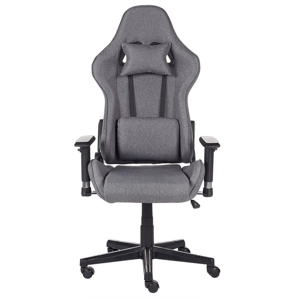BÜROSTUHL Polyester Grau Warrior - Grau, Textil/Metall (62/122/62cm) - Beliani