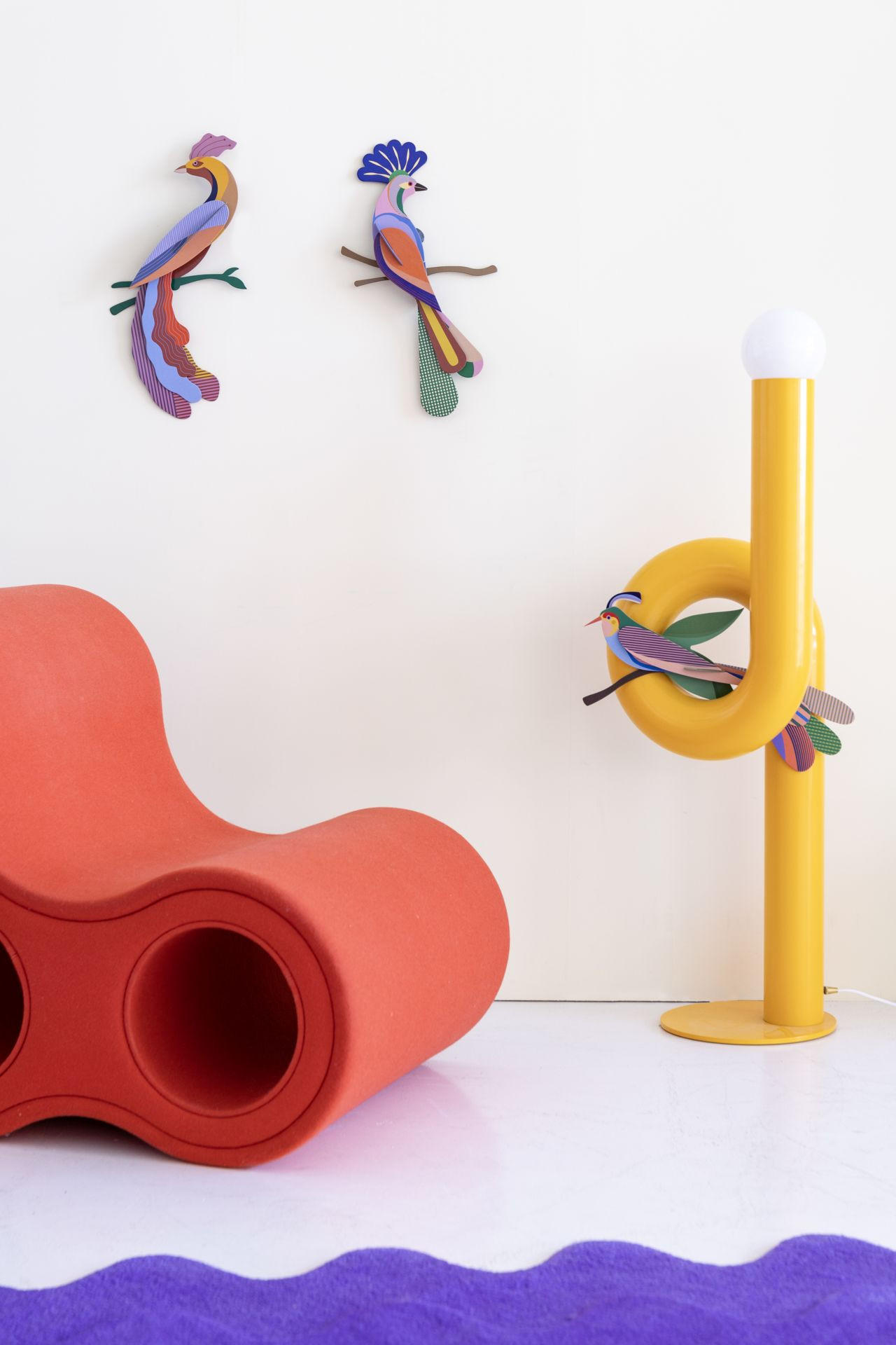 WANDDEKO Tropenvogel Maya 5.7/47.3 cm - Multicolor, Wellpappe (5.7/47.3/28cm) - KUNSTLOFT