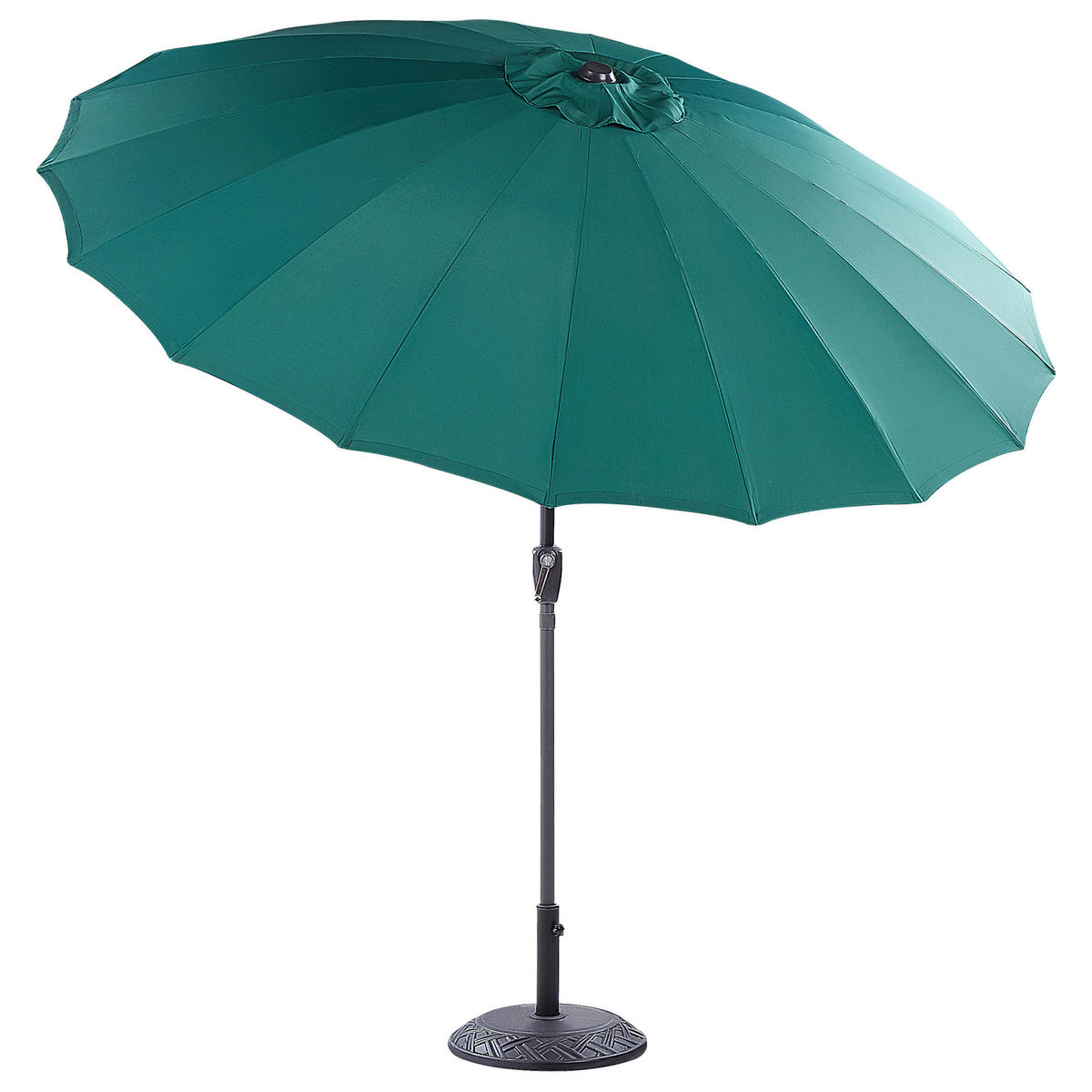 SONNENSCHIRM smaragdgrün 255 cm Baia - Schwarz/Grün, Textil (255/255cm) - Beliani