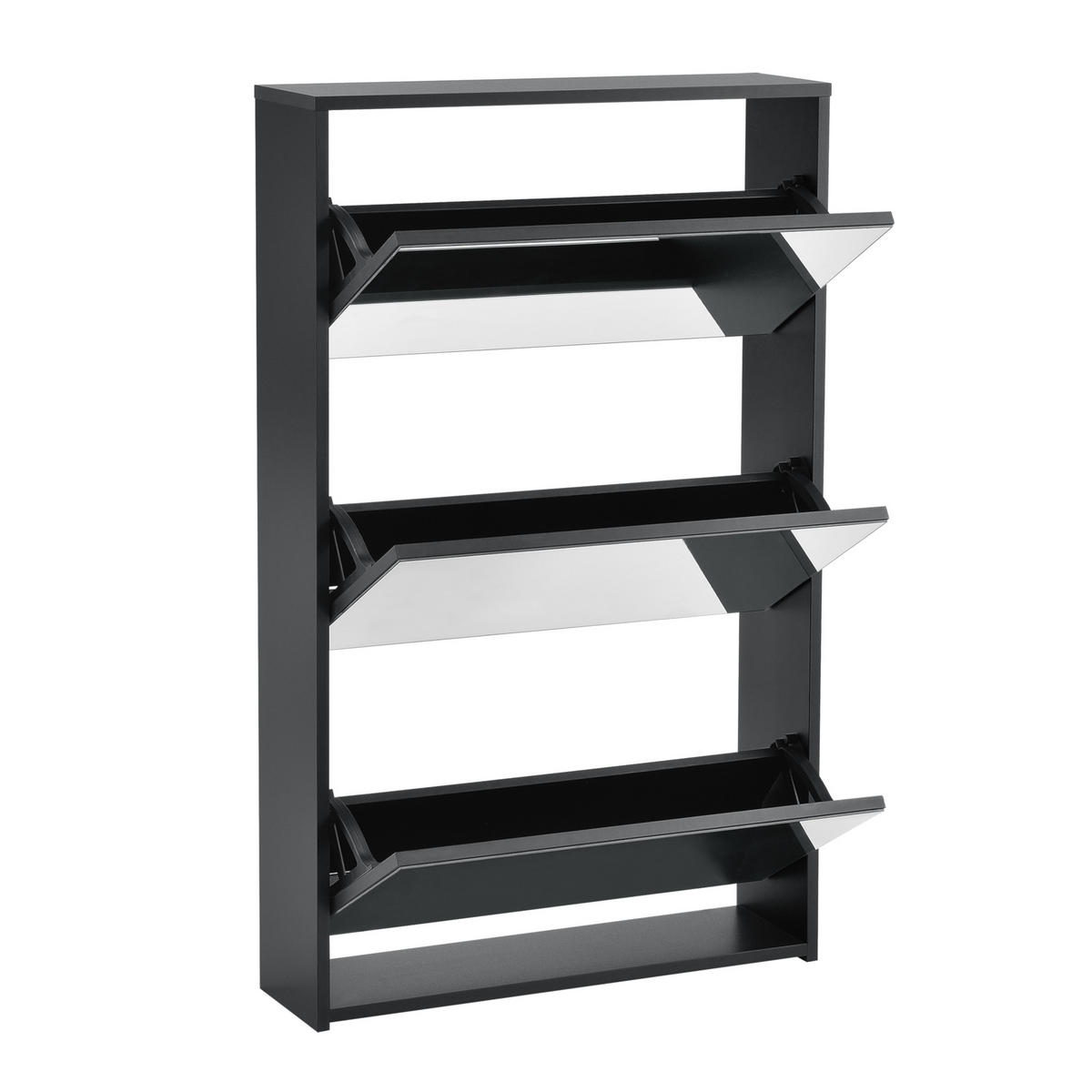 SCHUHKIPPER Vogar - Schwarz, Holzwerkstoff (63/102.5/17cm) - [en.casa]