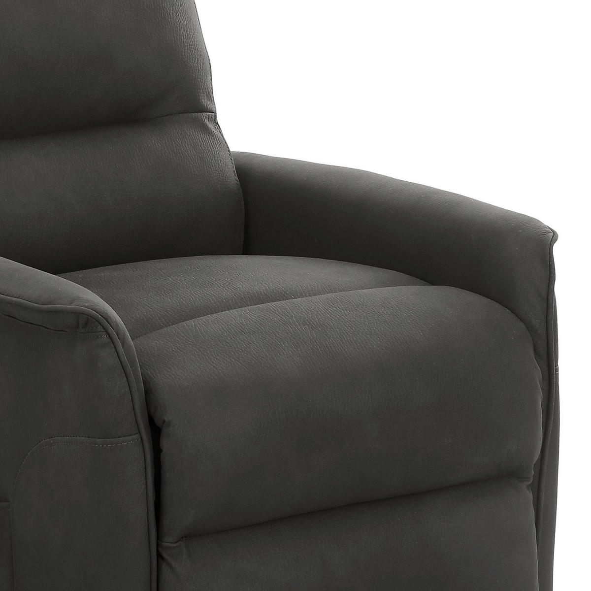 FERNSEHSESSEL - Mit Aufstehhilfe - Microfaser - Anthrazit - Anthrazit/Schwarz, Textil/Metall (67/102/87cm) - home24