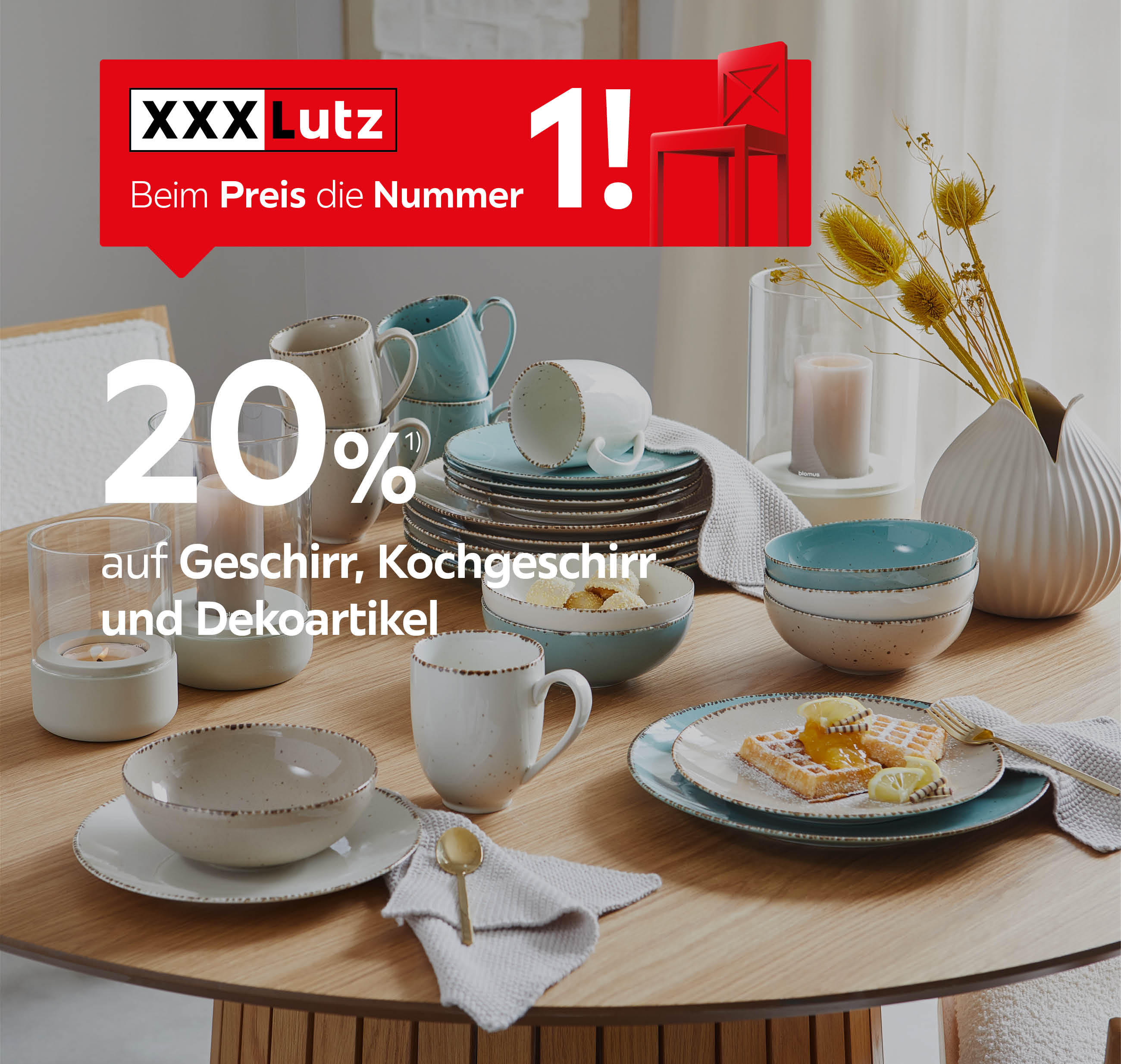 20% auf Geschirr, Kochgeschirr und Dekoartikel