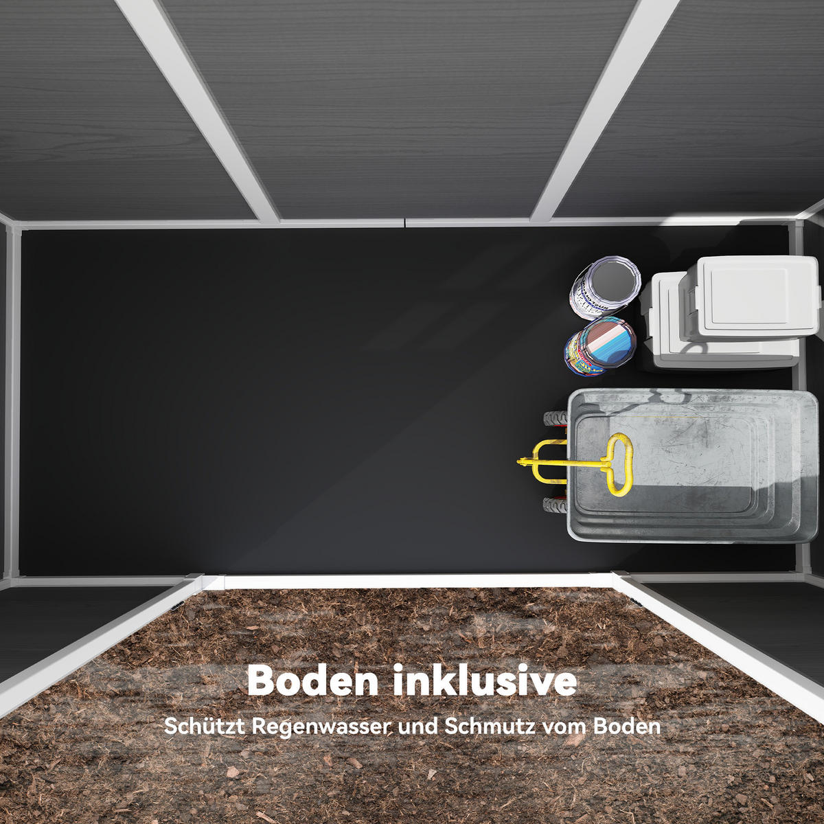 GARTENHAUS Kunststoff Aluminium Grau - Grau, Kunststoff (123/197/303cm) - Outsunny