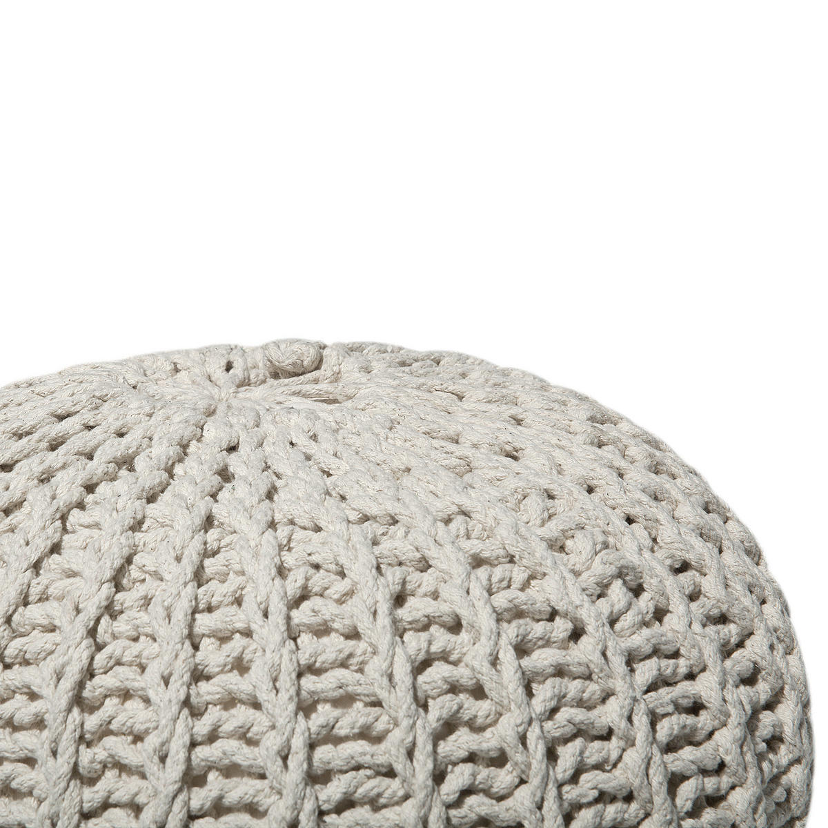 POUF Conrad 50/50/35 cm - Beige, Naturmaterialen/Textil (50/35/50cm) - Beliani