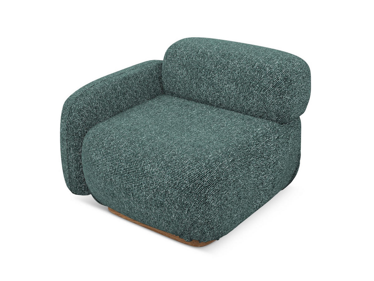 SOFAELEMENT Links Strukturstoff Stoff Blau - Blau/Blaugrau, Holz/Textil (95/73/95cm) - Makamii