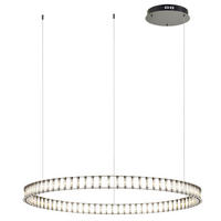 LED-HÄNGELAMPE Atom Ring Schwarzchrom Ø 80cm - Schwarz, Metall (80/80/5cm) - s.luce