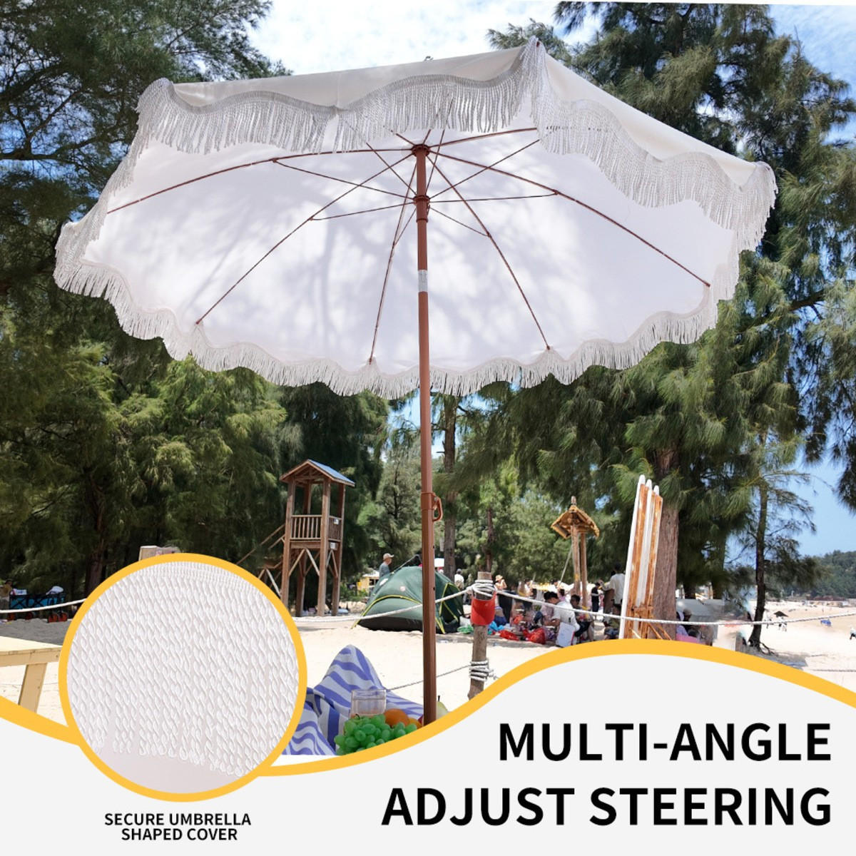 SONNENSCHIRM, Ecru, Schirmdurchmesser: 185 cm - Ecru, Textil (185/185cm) - Authentics