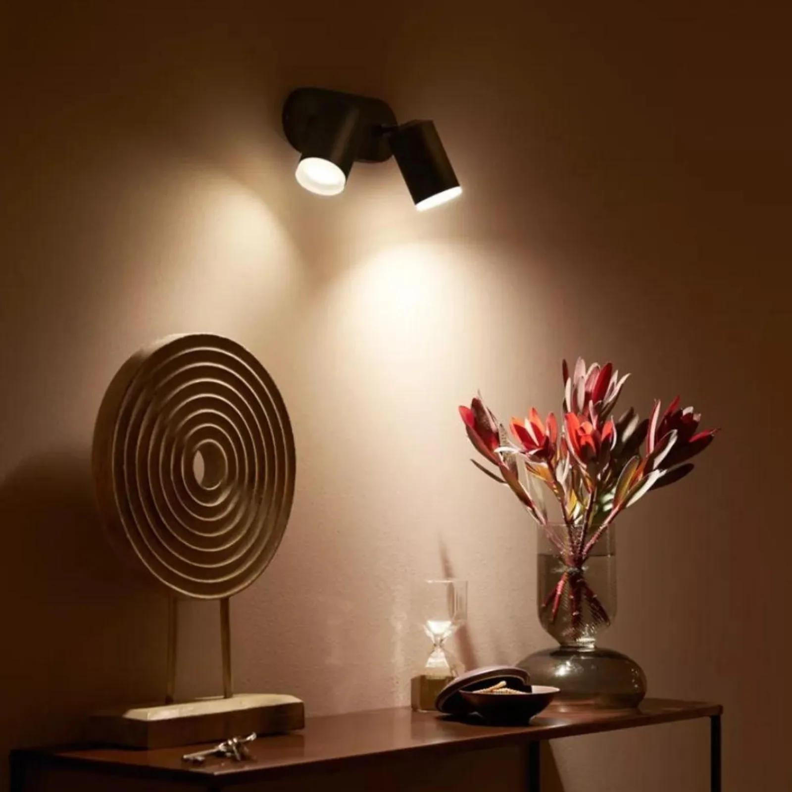 DECKENLEUCHTE Fugato Schwarz - Schwarz, Metall (3/3/15.3cm) - Philips HUE