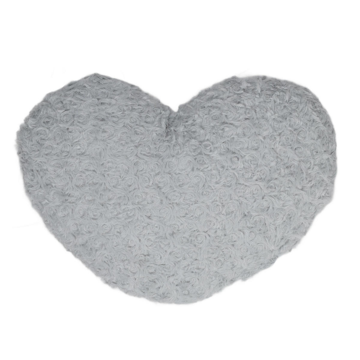 DEKOKISSEN in Herzform 36/28 cm - Grau, Textil (28/36cm) - Atmosphera Createur d´interieur