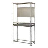 REIFENREGAL mit Arbeitsfläche und Schubfach Metal Shark NO.5 HxBxT 200 x 100 x 40 cm 6 Reifen Verzinkt - Silberfarben, Metall (100/200/40cm) - PROREGAL
