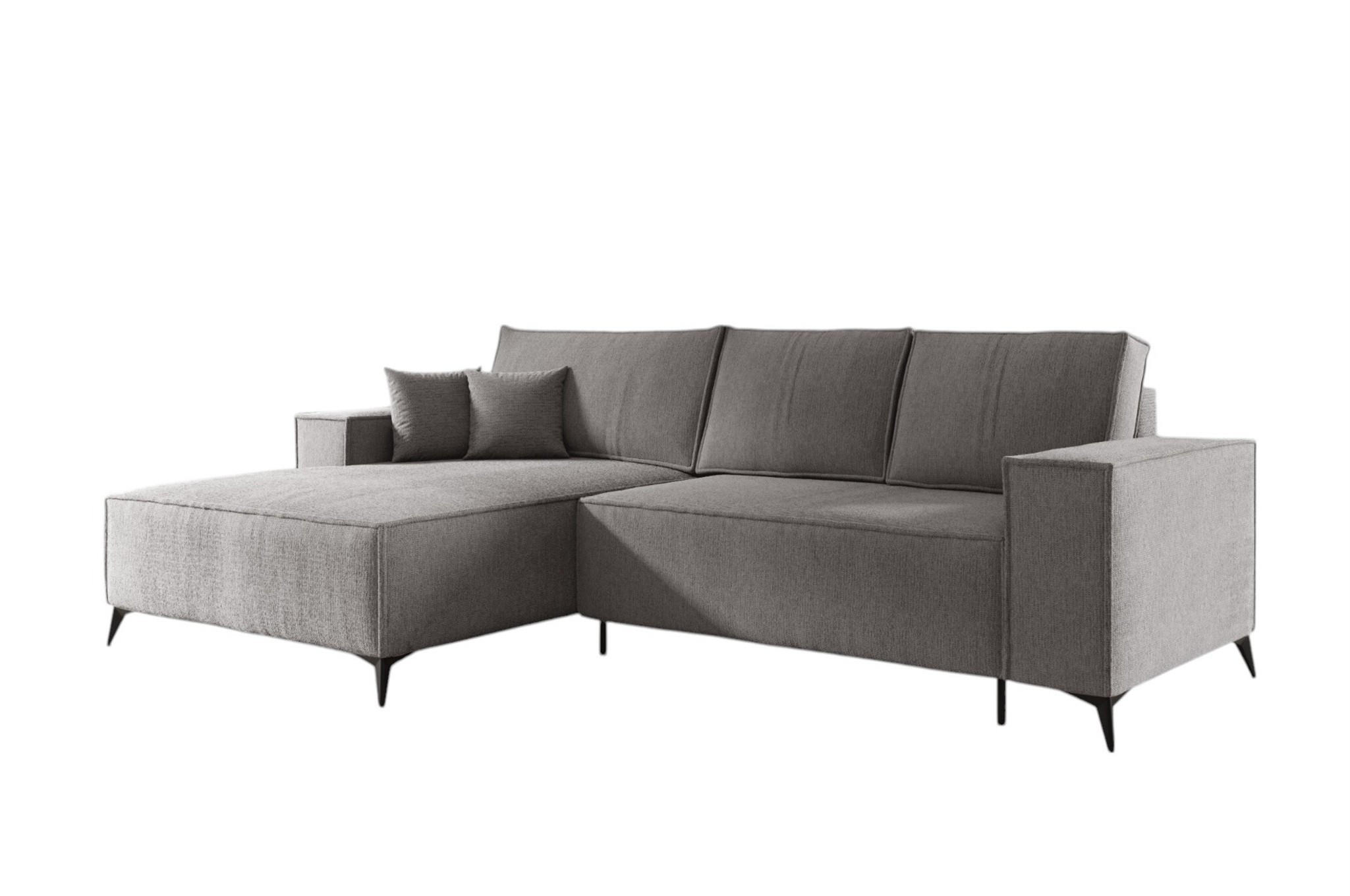 ECKSOFA Fiore - Grau, Holzwerkstoff/Textil (294/185cm) - Fun Möbel