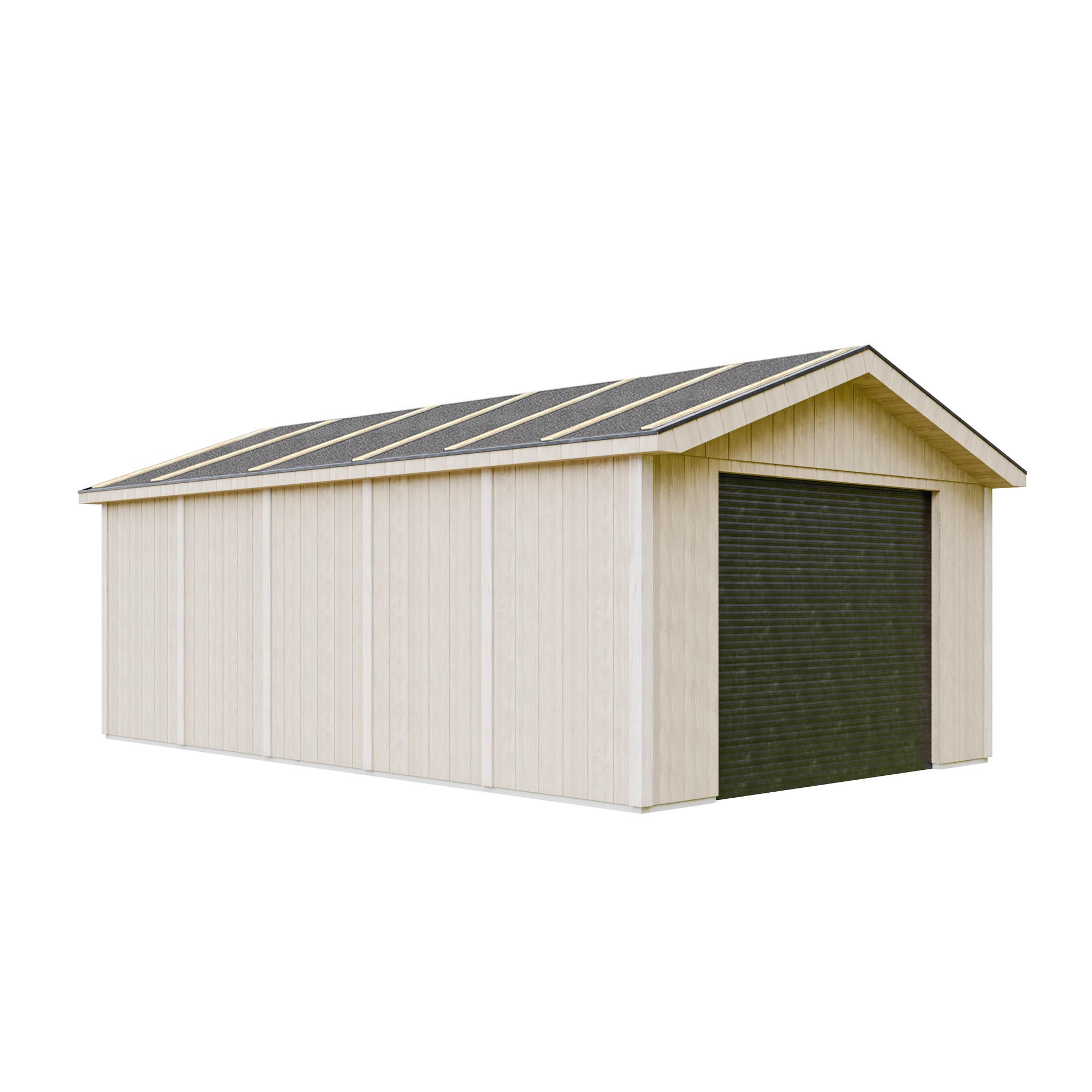 GARAGE 21 m²- L378xB648 cm - Konstruktion aus LP Smartside-Panels - Gartenhaus Timbela M992B - Beige, Holzwerkstoff (354/269/604cm) - Timbela