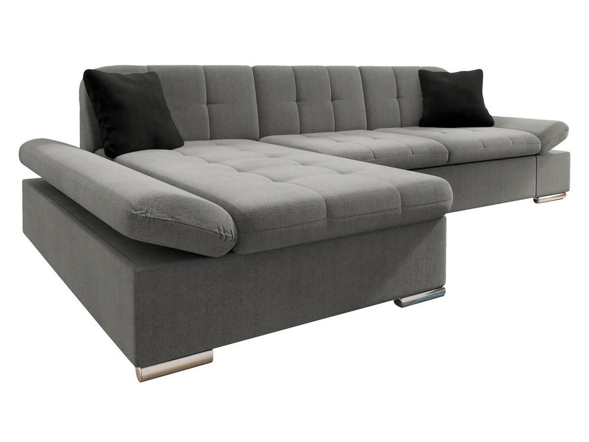 ECKSOFA Malwi, Seite: Links - Silbereichenfarben, Holz/Textil (278/161cm) - MIRJAN24