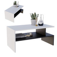 COUCHTISCH Holzwerkstoff rechteckig stabil Weiß 50/45/93cm - Schwarz/Weiß, Holzwerkstoff (50/93/45cm) - CraftPAK