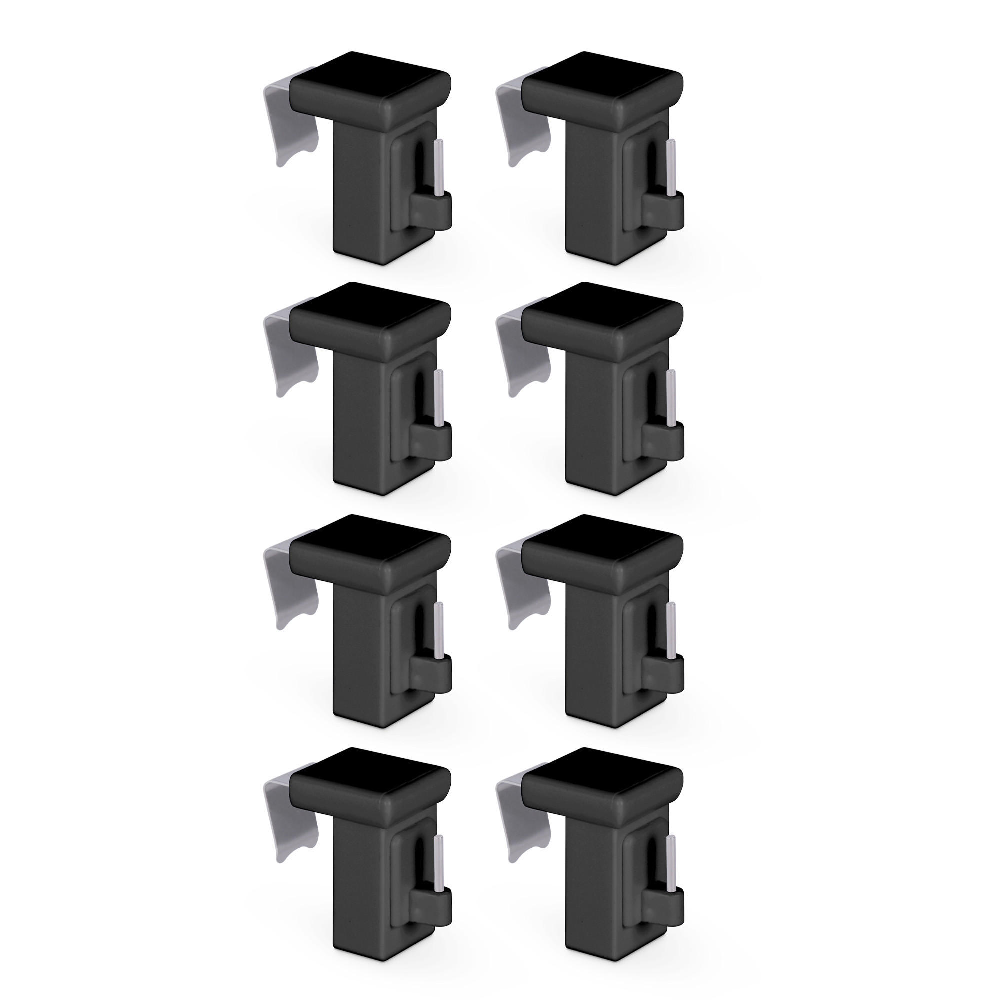 KLEMMTRÄGER für Vitragestangen 8er Pack - Anthrazit, Kunststoff (2/4/4cm) - Bestlivings