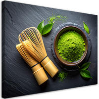 LEINWANDBILD Matcha-Tee 120x80cm - Grün, Textil (120/80cm) - Feeby