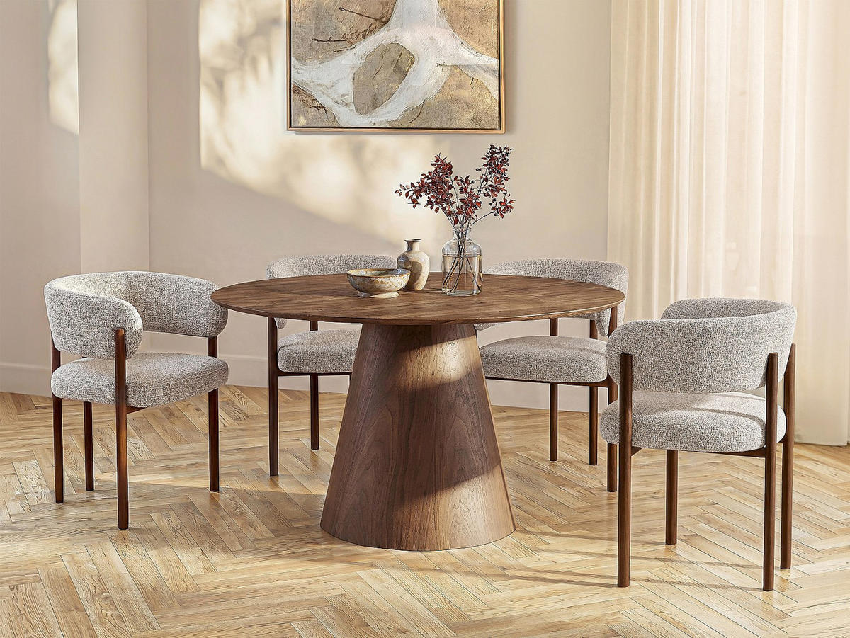 ESSTISCH - 4 Personen - Holz, Platte - Naturfarben Dunkel ANTALIZA - Dunkelbraun, Holz (120/120/75.5cm) - Vente-Unique