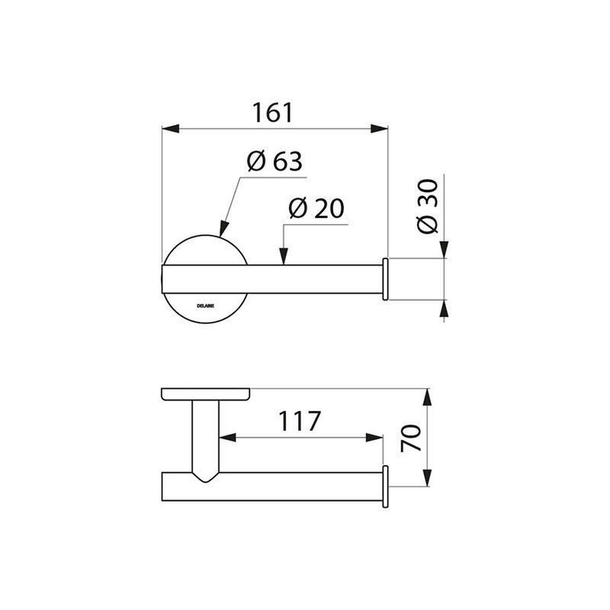 WC-PAPIERHALTER 1 Rolle Edelstahl pulverbeschichtet weiß - Weiß, Metall (8/6/16cm) - Delabie