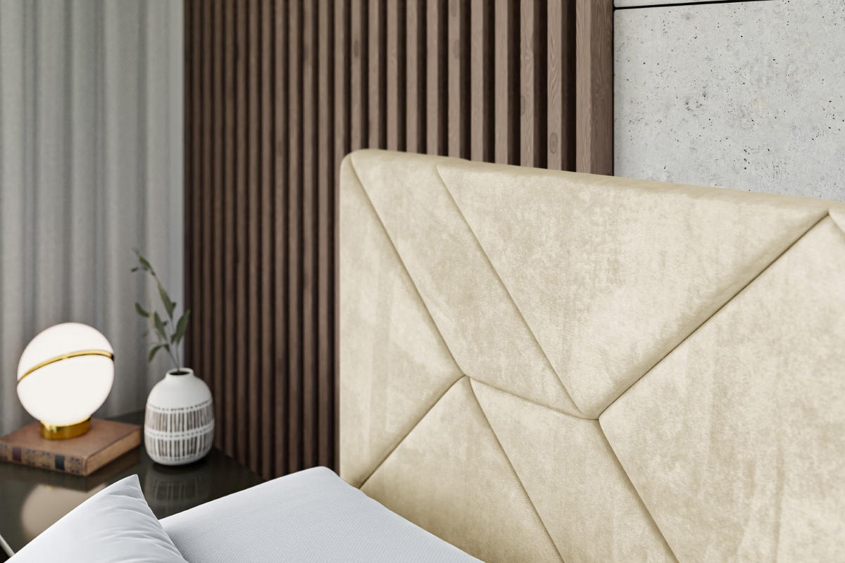 BOXBETT mit Matratze H4 und Lattenrost - BARWA - 180 x 200 - H4 - Beige - Beige, Holzwerkstoff (180/200cm) - ALTDECOR