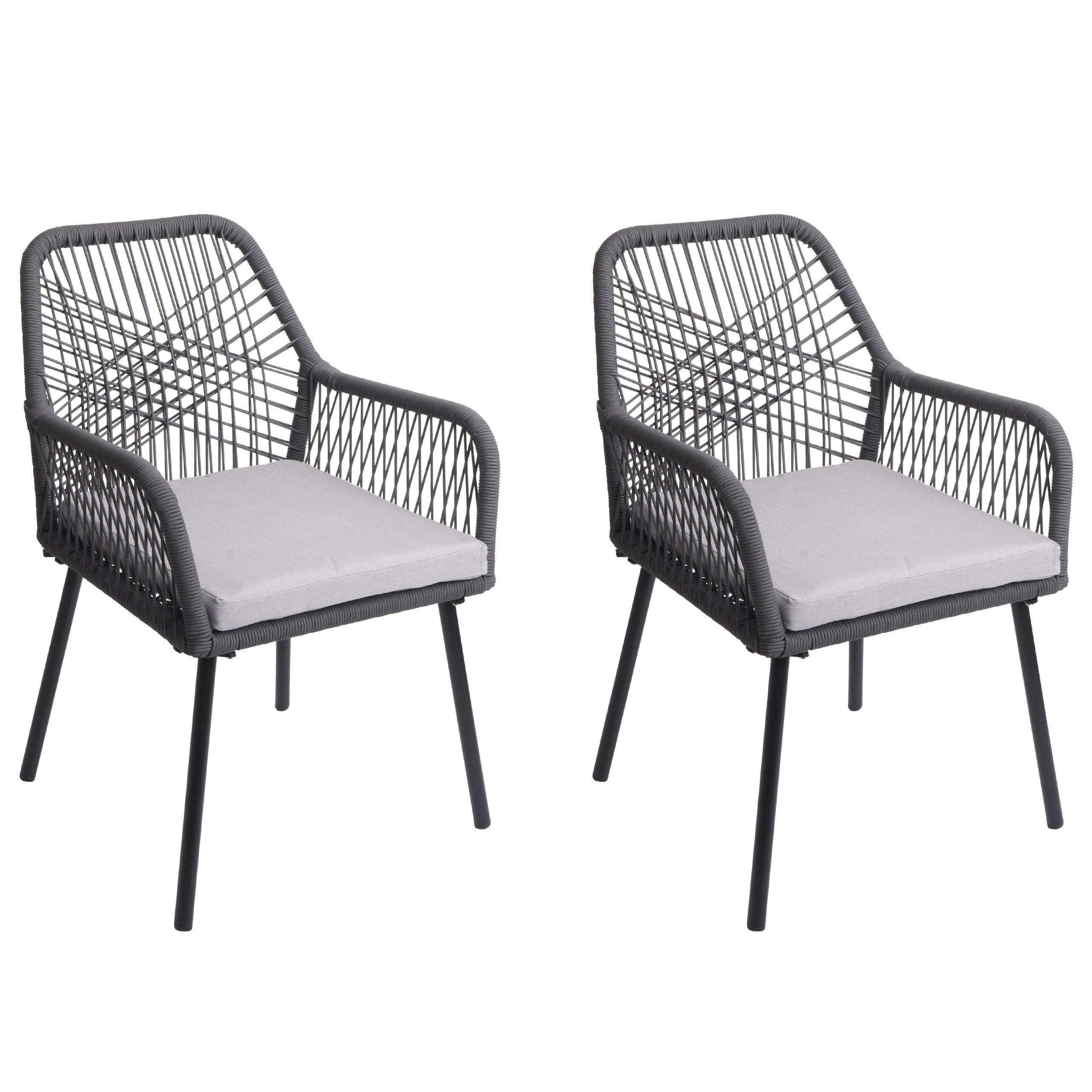 GARTENSTUHL AnthrazitGrau - Anthrazit/Hellgrau, Textil (54/81/62cm) - MCW