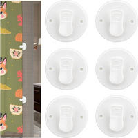 DUSCHVORHANGKLAMMERN 6er-Set Weiß klebend Clip Befestigung Vorhang Badezimmer - Weiß, Kunststoff (5.5/5.5cm) - MCBOSON