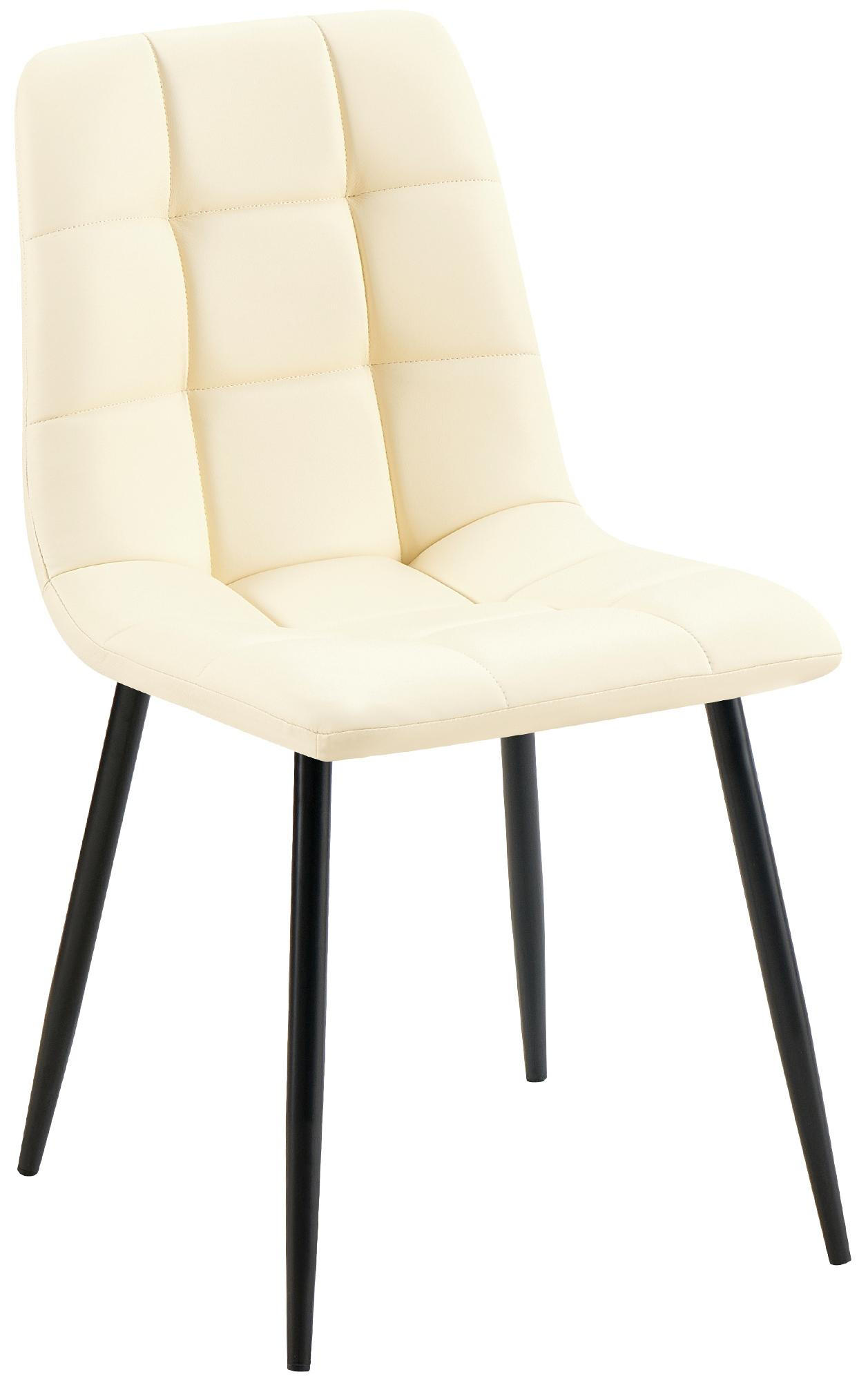 STUHL Lederlook Creme - Creme/Schwarz, Textil/Metall (45/84/55cm) - CLP