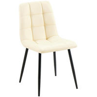STUHL Lederlook Creme - Creme/Schwarz, Textil/Metall (45/84/55cm) - CLP