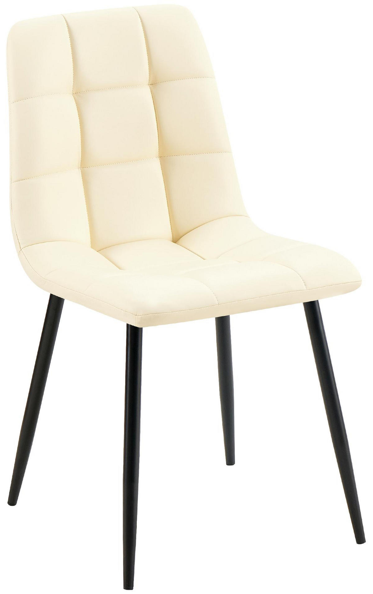 STUHL Lederlook Creme - Creme/Schwarz, Textil/Metall (45/84/55cm) - CLP