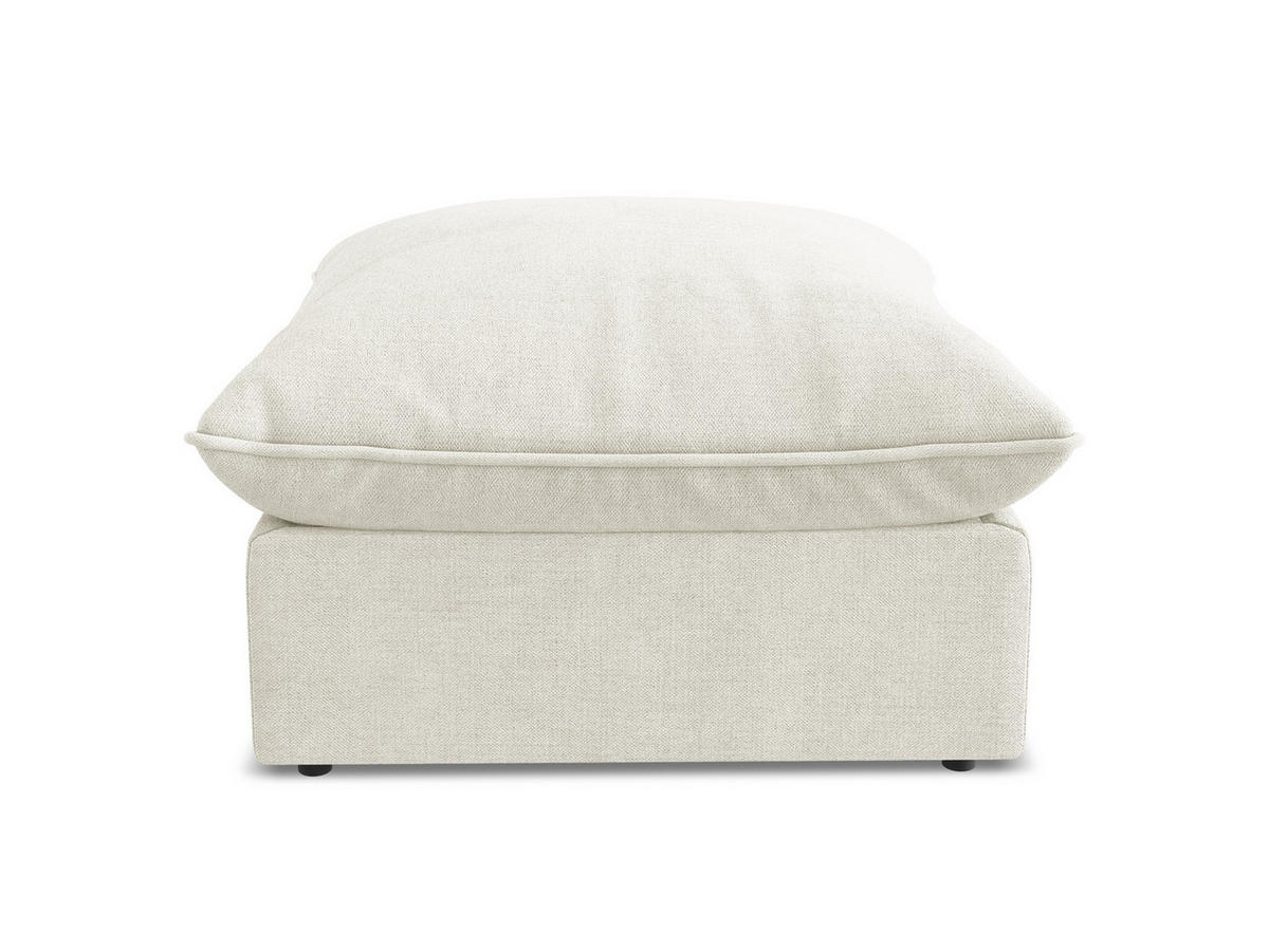 POUF Strukturstoff Beige - Beige/Schwarz, Holzwerkstoff/Kunststoff (75/45/75cm) - Makamii