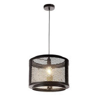 LED HÄNGLEUCHTE Metall Schwarz Gold Gitteroptik - Schwarz, Metall (40/40/150cm) - Nowa