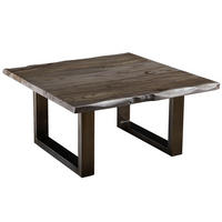 COUCHTISCH Sheesham 90x90x45 smoked oak lackiert Plattenstärke 3,5cm FREEFORM #0317 - Grau, Holzwerkstoff (90/90/45cm) - Massivmoebel24
