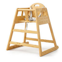 KINDERHOCHSTUHL Natur Kiefernholz 5-Punkt-Gurt - Hellbraun, Holz (48/76/49.5cm) - Relaxdays