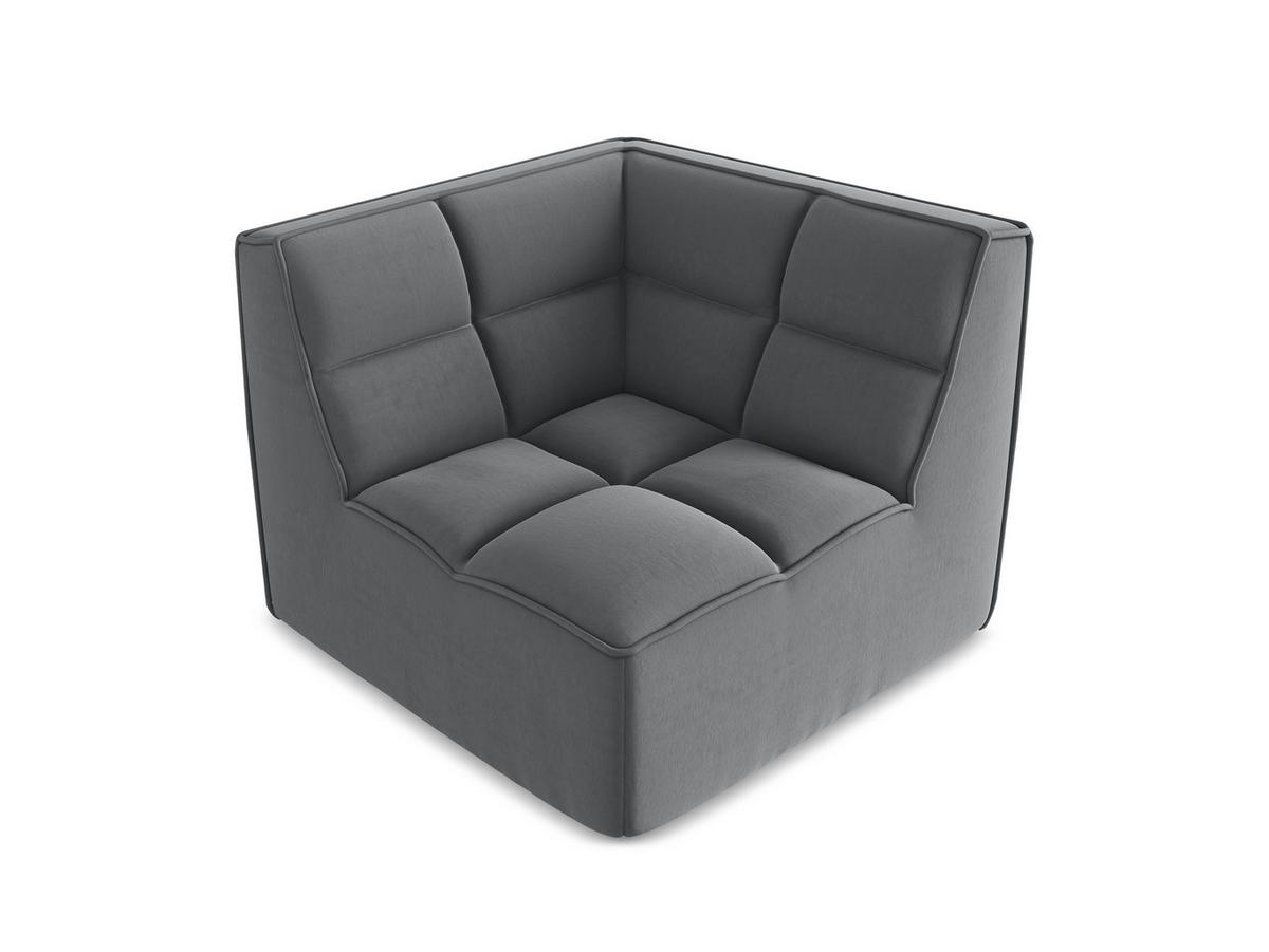 SOFAELEMENT Samt Stoff Grau - Dunkelgrau/Schwarz, Kunststoff/Textil (98/75/98cm) - Makamii