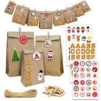ADVENTSKALENDER zum Selbstbefüllen, 24 Papiertüten - Braun, Papier (13/8/24cm) - Dunedesign