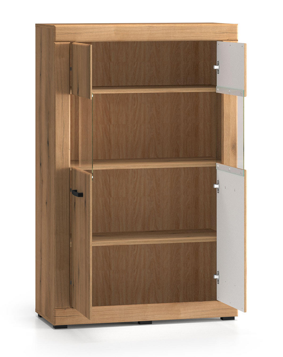 VITRINE Dora Evoke Eiche 92 / 40 / 144 cm - Eichefarben/Braun, Holz/Holzwerkstoff (92/144/40cm) - Feldmann-Wohnen