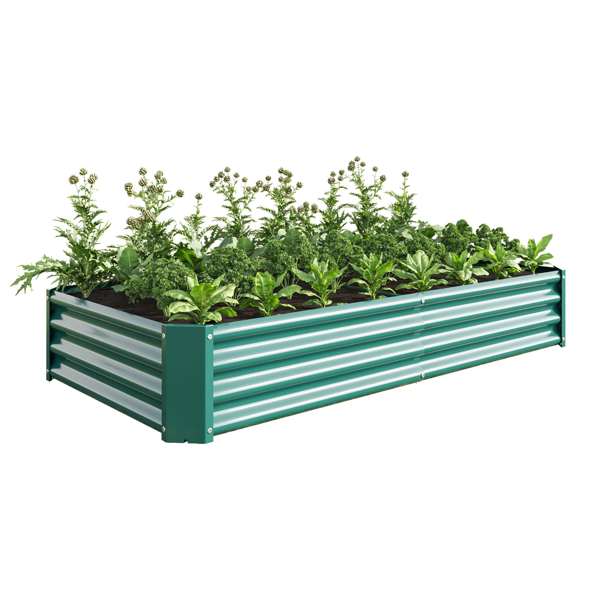 BLUMENKASTEN aus Metall 180 x 90 x 30 cm in Grün - Grün, Metall (90/30/180cm) - Modfu