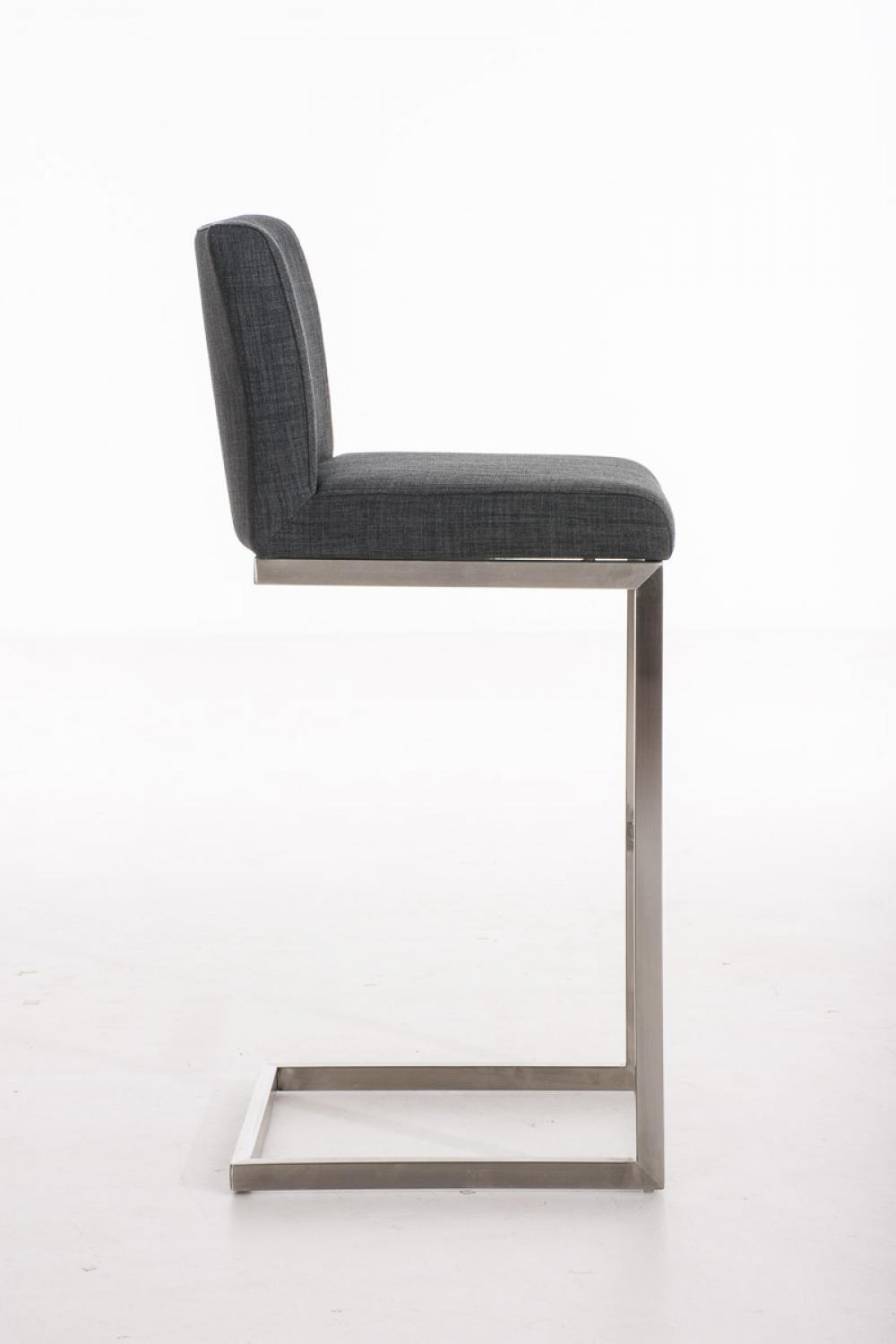 BARHOCKER Stoff Dunkelgrau - Chromfarben/Dunkelgrau, Textil/Metall (42/104/48cm) - CLP