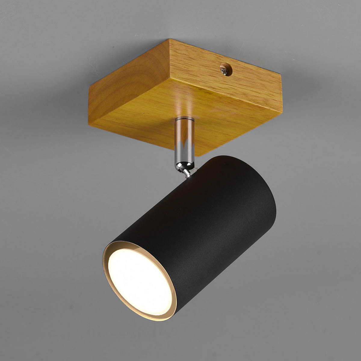 LED WANDLEUCHTE Marley Holz Schwarz - Schwarz, Holz (9/16/12cm)