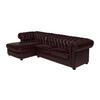CHESTERFIELD Ecksofa - Ecke Links - Büffelleder - Dunkelbraun - BRENTON - Mokka, Leder (274/166cm) - Vente-Unique