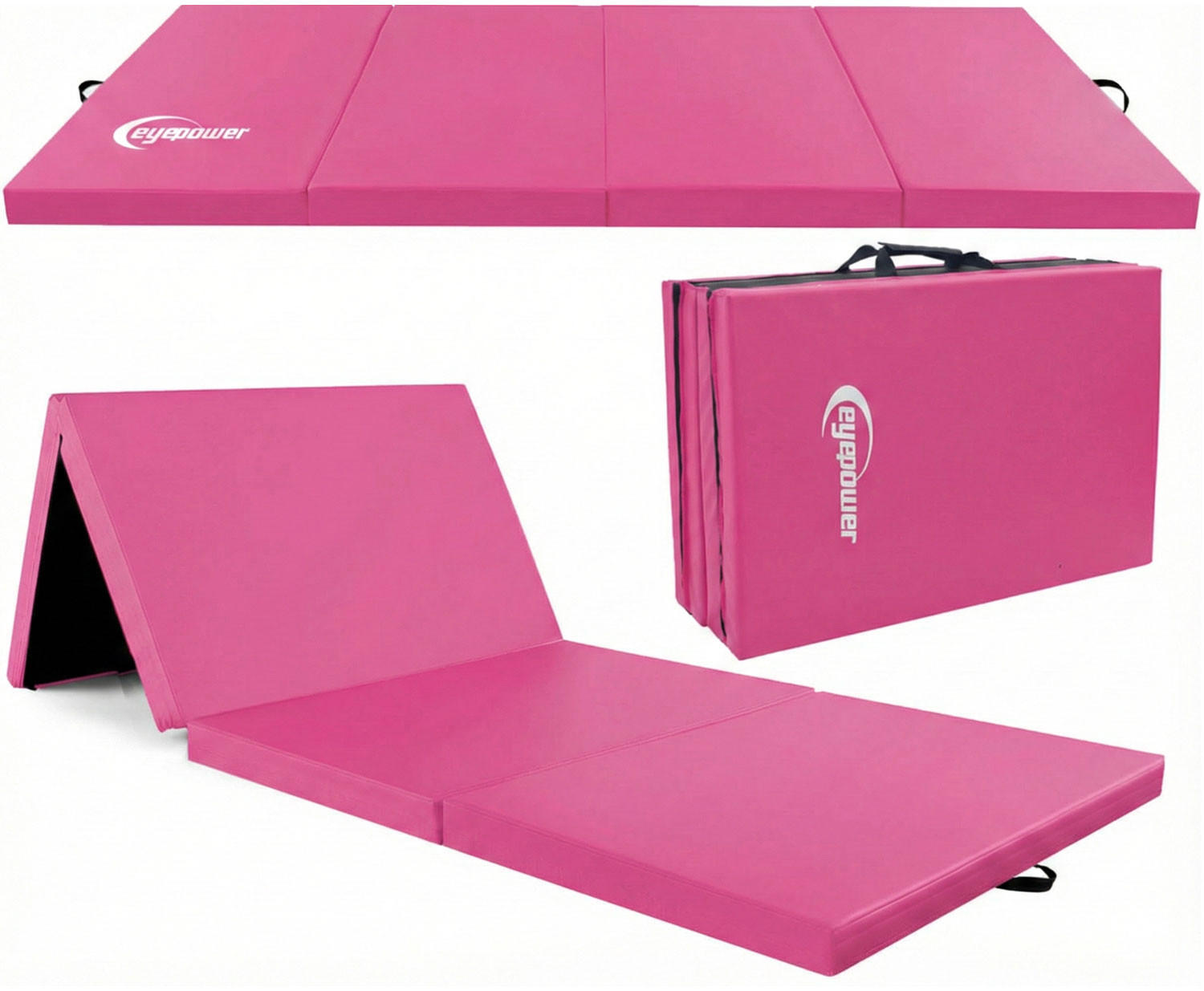 GYMNASTIKMATTE zum Wenden - 180/60/5 cm Faltbare Turnmatte - Pink, Kunststoff (60/180cm) - eyepower