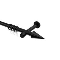 GARDINENSTANGEN-SET Prestige Savio 360 cm (geteilt in 2 x 180 cm), 1-läufig, 20 mm Ø Schwarz - Schwarz, Metall (360cm) - INTERDECO