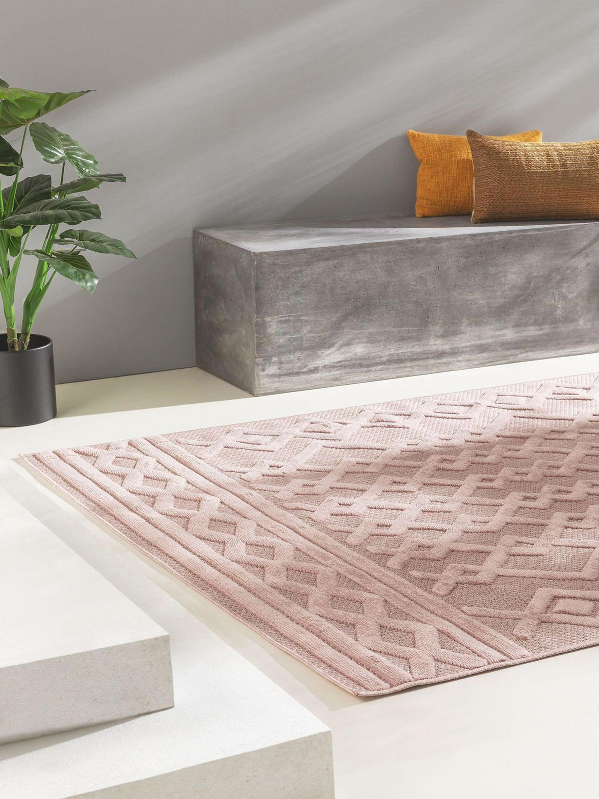 OUTDOORTEPPICH Bonte Rosa 80x150 cm - Rosa, Textil (80/1cm) - KUNSTLOFT