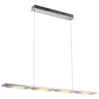 LED HÄNGELEUCHTE LAZIO Aluminium Silber - Silberfarben, Metall (93/7/120cm) - Globo Lighting