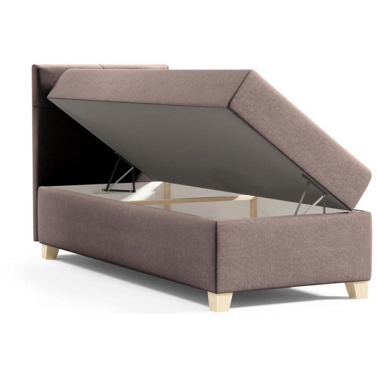 POLSTERBETT Helen Mini 93/206/106 braun - Braun, Holzwerkstoff/Textil (90/200cm) - Beautysofa