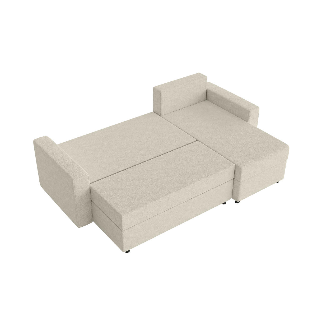 ECKSOFA Goka L mit Schlaffunktion, Beige - Beige, Textil (230/146cm) - Fedve
