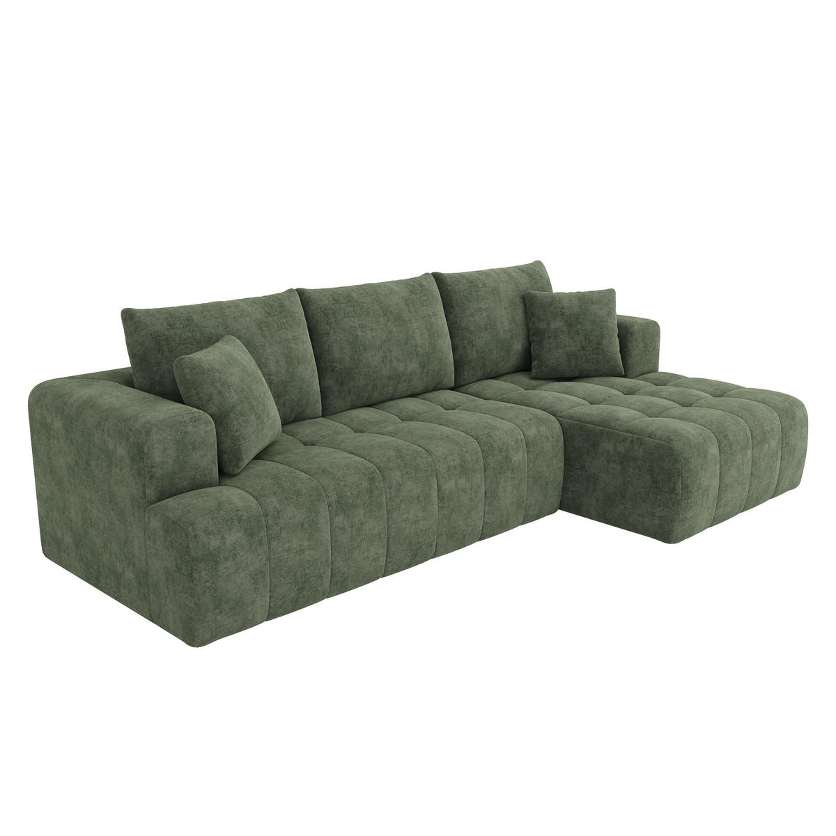 ECKSOFA 244.5/136/79 cm Grün Chenille - Grün, Textil (244.5/136cm) - Oxeza