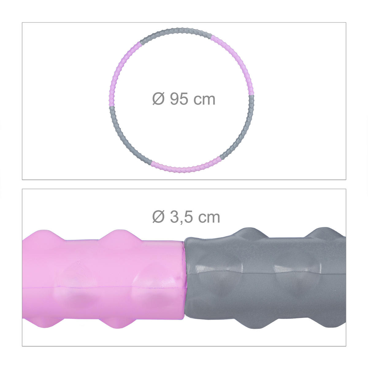 HULA-HOOP-REIFEN - Multicolor, Textil/Metall (95/3.5/95cm) - Relaxdays