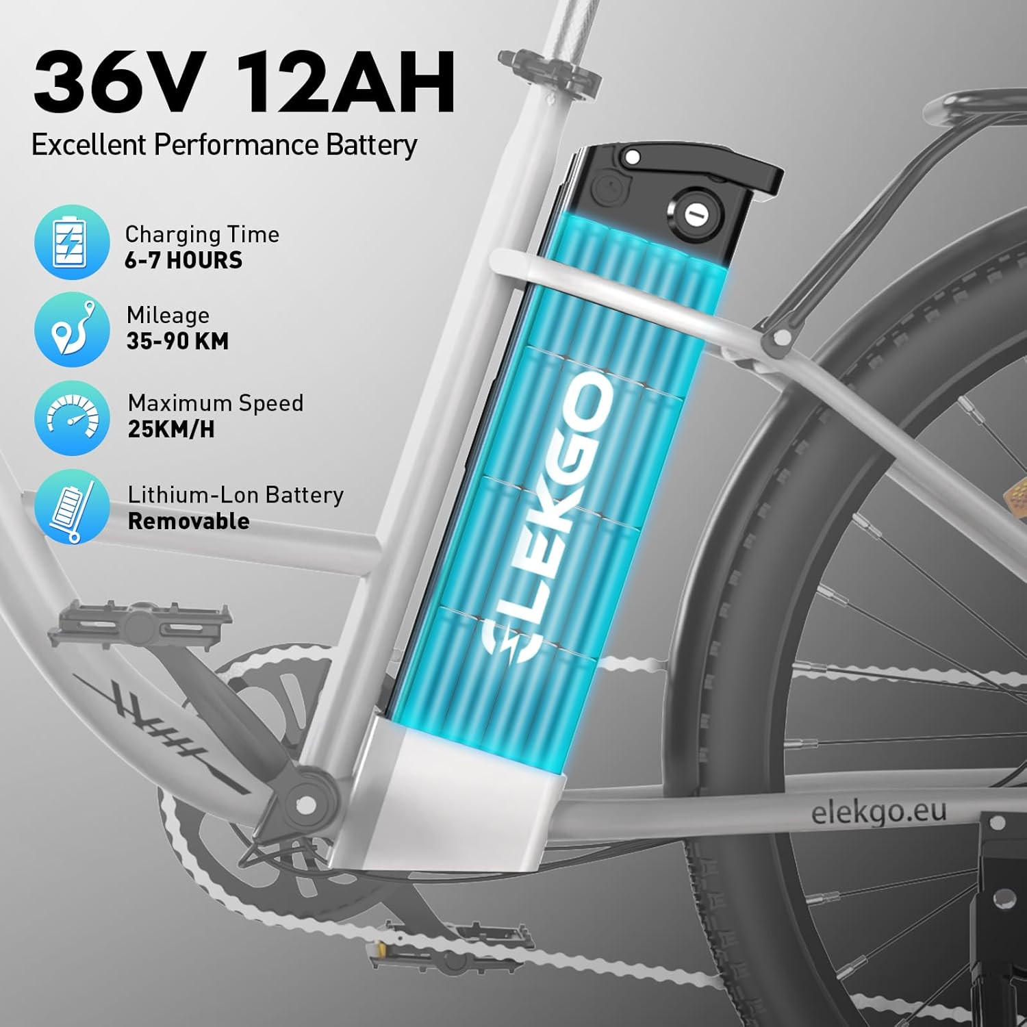 E-BIKE Cityrad EG31 28" für Damen & Herren, 7 Gang, bis zu 90km - Schwarz, Metall (87cm) - ELEKGO