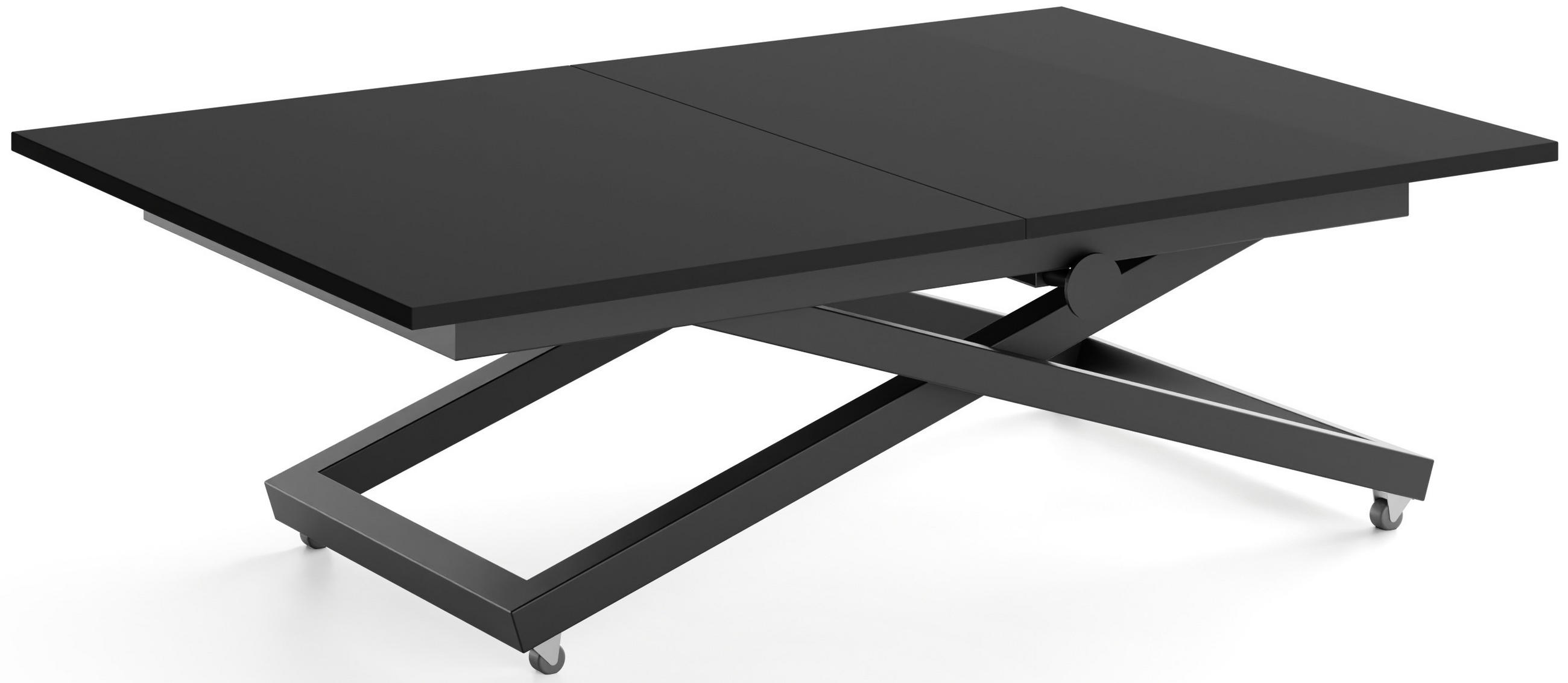 COUCHTISCH Axen höhenverstellbar ausziehbar, Schwarz 120-160/80/38-75 cm - Schwarz, Holzwerkstoff/Metall (80/160/75cm) - WFL GROUP